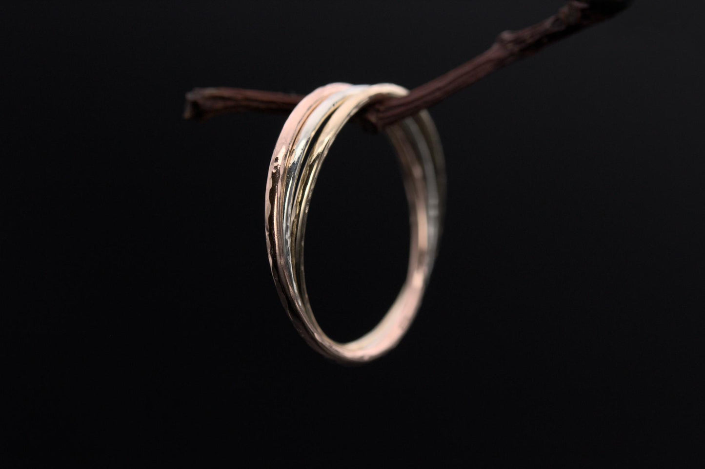 Triple Rolling Ring - 9ct Gold Trio